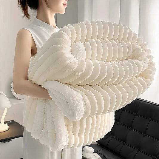 Oversized Cuddle Throw — Ultra-Soft Weighted Sherpa Blanket (86x95)